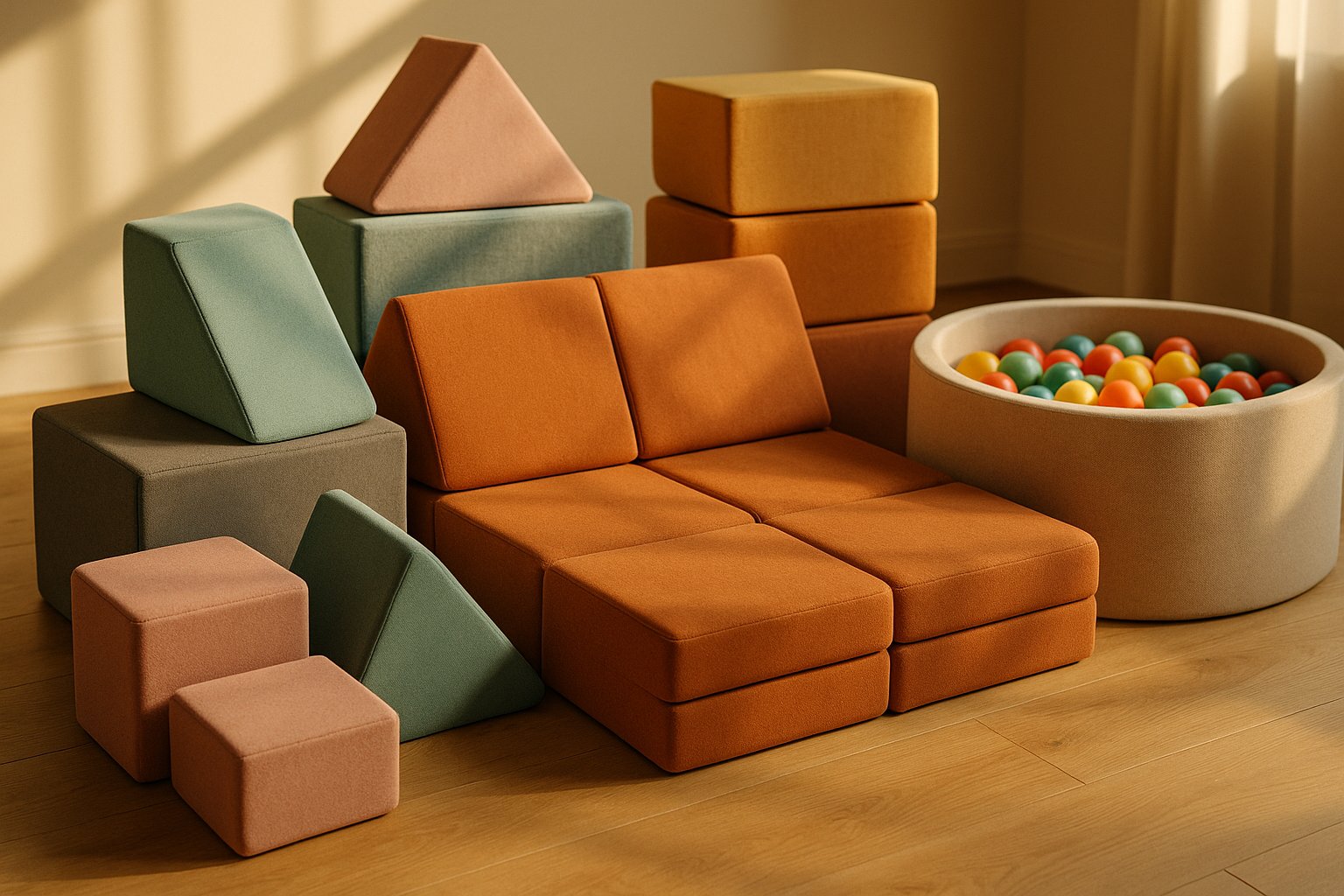 Hero Modulární herní pohovka 10 kusů z bouclé – bílá • loke+